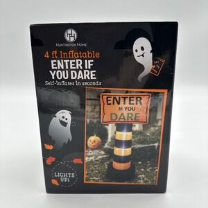Halloween 4 Ft‎ Inflatable Light Up Cone Enter Banner Huntington Home New 2022